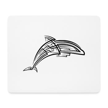 Tatouage tribal de dauphin - Tapis de souris (format paysage) - blanc - Devant
