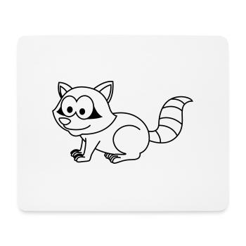 Raccoon Comic Animal - Mouse Pad (horizontal) - white - Front