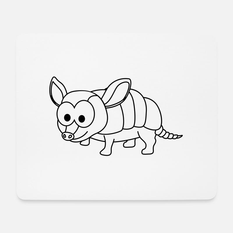 Gürteltier Comic Tier - Mousepad (Querformat) - Weiß