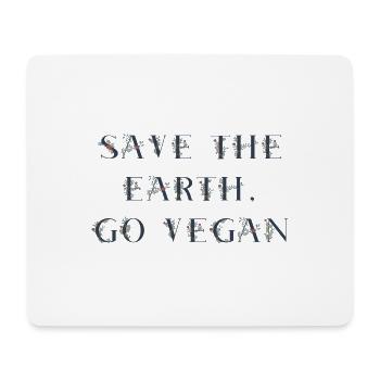 Save the earth go vegan - bleu - Tapis de souris (format paysage) - blanc - Devant