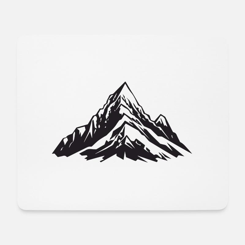 Berge Symbol Bergsteigen - Mousepad (Querformat) - Weiß