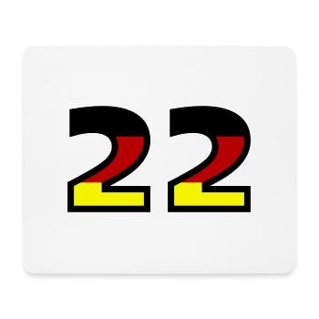 22 Zahl Deutschland Trikot - Mousepad (Querformat) - Weiß - Vorne