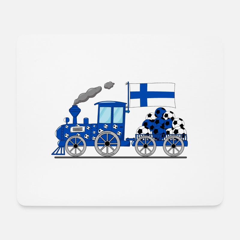 Finnland Flagge Fußball Eisenbahn - Mousepad (Querformat) - Weiß