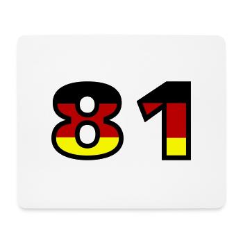 81 Zahl Deutschland Trikot - Mousepad (Querformat) - Weiß - Vorne