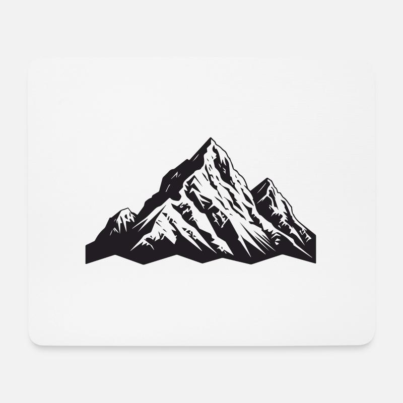 Alpen Berge Symbol - Mousepad (Querformat) - Weiß