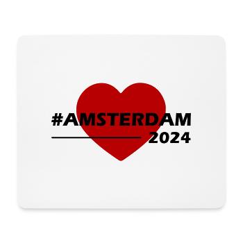 Amsterdam 2024 Coeur Amour - Tapis de souris (format paysage) - blanc - Devant