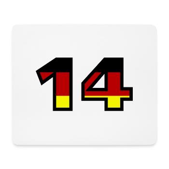 14 Zahl Deutschland Trikot - Mousepad (Querformat) - Weiß - Vorne