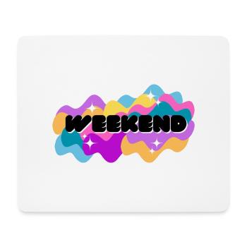 Weekend Vibes Shirt - Mousepad (Querformat) - Weiß - Vorne