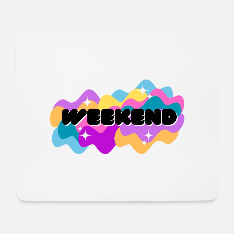 Weekend Vibes Shirt - Mousepad (Querformat) - Weiß