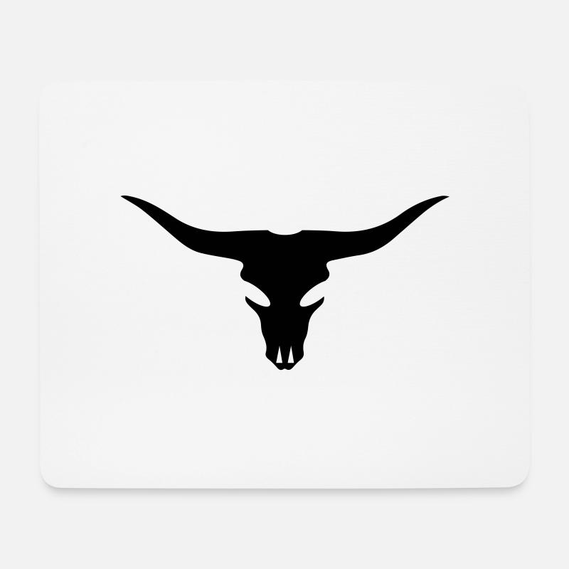 Kuh Bulle Totenkopf - Mousepad (Querformat) - Weiß