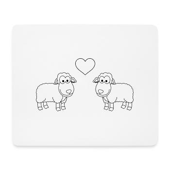 Schaf Comic Paar Liebe - Mousepad (Querformat) - Weiß - Vorne