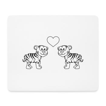 Tiger Comic Couple Love - Mouse Pad (horizontal) - white - Front