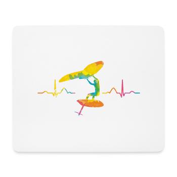 Flügel Surfer Wingsurfing Retro Folie Flügel - Mousepad (Querformat) - Weiß - Vorne