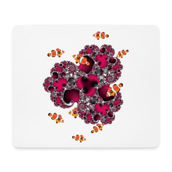 Fraktal #15 Koralle Clownfisch - Mousepad (Querformat) - Weiß - Vorne