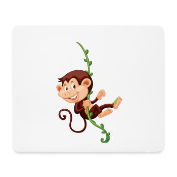 funny little monkey baby swings to Liane - Mouse Pad (horizontal) - white - Front