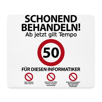 50 Geburtstag Informatiker Geburtstagsgeschenk - Mousepad (Querformat) - Weiß - Vorne