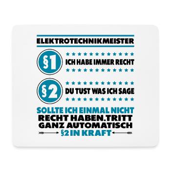 Elektrotechnikmeister Elektromeister Sprüche - Mousepad (Querformat) - Weiß - Vorne
