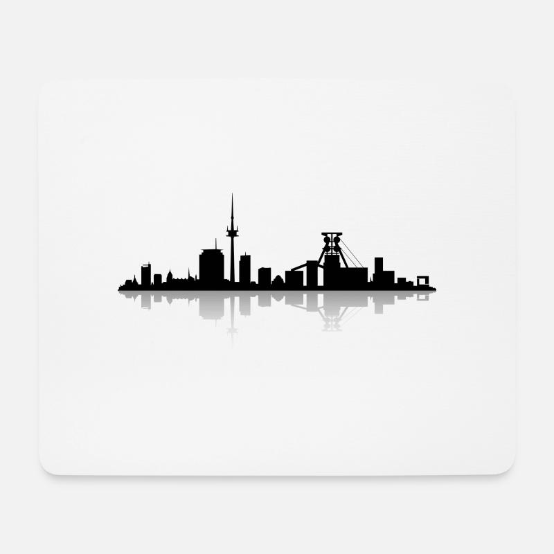 Skyline Essen - Mousepad (Querformat) - Weiß
