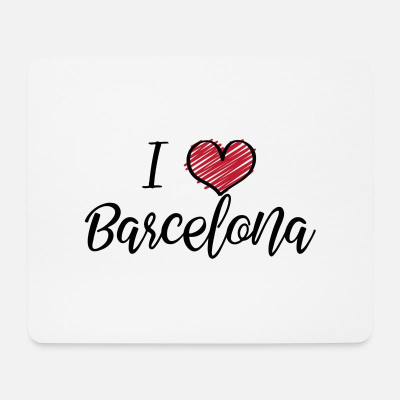 I Love Barcelona - Mousepad (Querformat) - Weiß