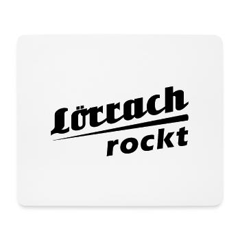 Lörrach rockt - Textdesign mit Stadtnamen - Mousepad (Querformat) - Weiß - Vorne