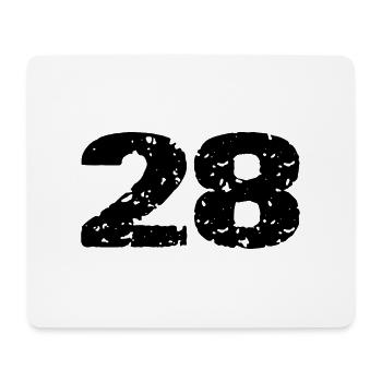 28 Zahl Trikot - Mousepad (Querformat) - Weiß - Vorne