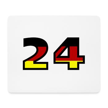 24 Zahl Deutschland Trikot - Mousepad (Querformat) - Weiß - Vorne