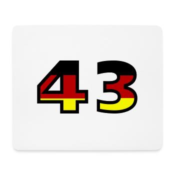 43 Zahl Deutschland Trikot - Mousepad (Querformat) - Weiß - Vorne