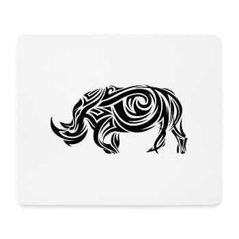Rhino Tribal Tattoo - Mouse Pad (horizontal) - white - Front