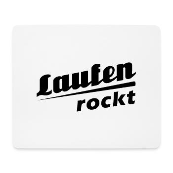 Laufen rockt - Textdesign mit Stadtnamen - Mousepad (Querformat) - Weiß - Vorne