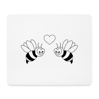 Honigbiene Comic Paar liebe - Mousepad (Querformat) - Weiß - Vorne