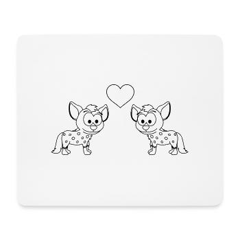 Hyäne Comic Paar liebe - Mousepad (Querformat) - Weiß - Vorne