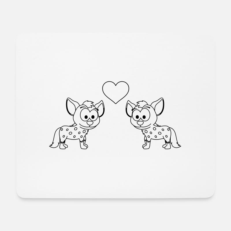 Hyäne Comic Paar liebe - Mousepad (Querformat) - Weiß
