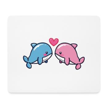 Wal Paar Verliebt Tier Valentinstag - Mousepad (Querformat) - Weiß - Vorne