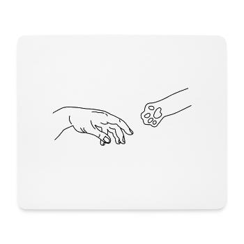 Erschaffung von Adam Hand von Cat Paw - Mousepad (Querformat) - Weiß - Vorne