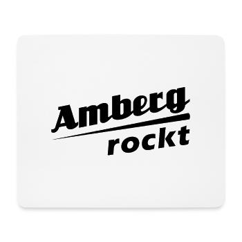 Amberg rockt - Textdesign mit Stadtnamen - Mousepad (Querformat) - Weiß - Vorne