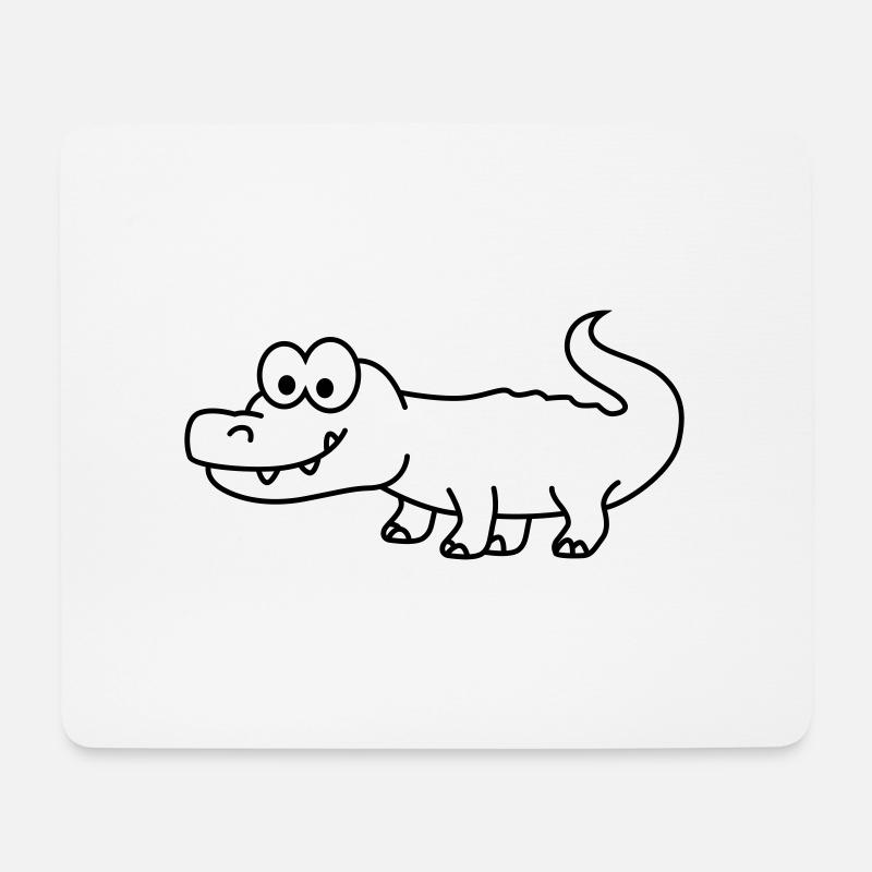 Alligator Comic Tier - Mousepad (Querformat) - Weiß