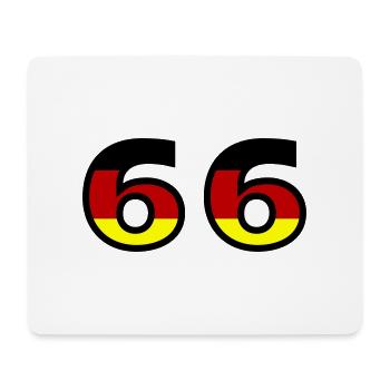 66 Numéro Allemagne Jersey - Tapis de souris (format paysage) - blanc - Devant