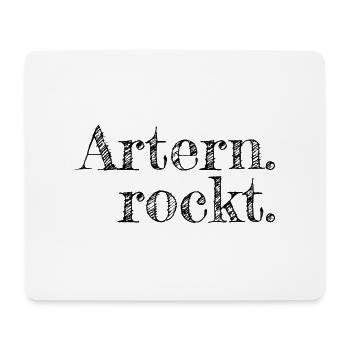 Artern rockt - Textdesign mit Stadtnamen - Mousepad (Querformat) - Weiß - Vorne