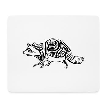 Waschbär Tribal Tattoo - Mousepad (Querformat) - Weiß - Vorne