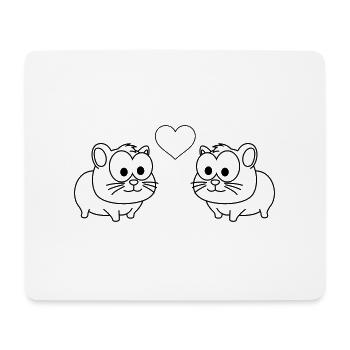 Hamster Comic Paar liebe - Mousepad (Querformat) - Weiß - Vorne