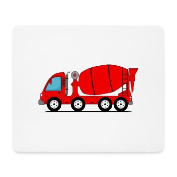 Concrete mixer truck red - Mouse Pad (horizontal) - white - Front