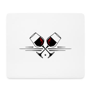 Verre à vin rouge symbole de vin - Tapis de souris (format paysage) - blanc - Devant