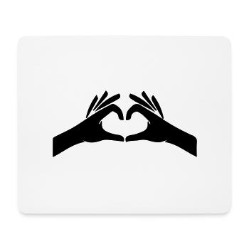 Hände Herz Symbol - Mousepad (Querformat) - Weiß - Vorne