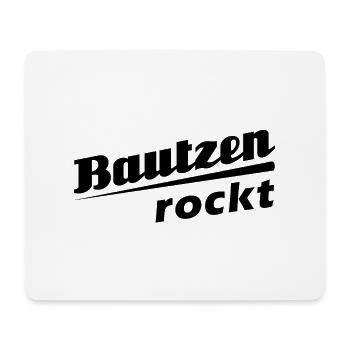 Bautzen rockt - Textdesign mit Stadtnamen - Mousepad (Querformat) - Weiß - Vorne