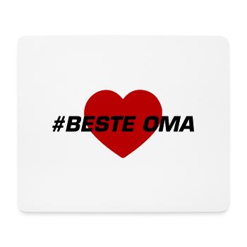 Beste Oma Herz Liebe - Mousepad (Querformat) - Weiß - Vorne