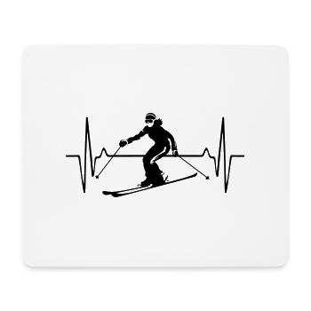 Ski Ski Femme Fréquence d’impulsion - Tapis de souris (format paysage) - blanc - Devant