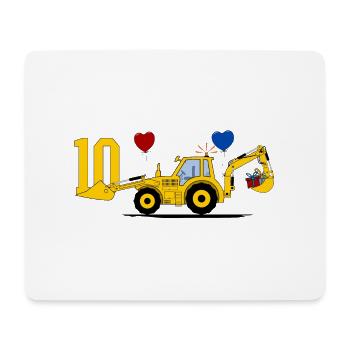 10th birthday excavator tractor - Mouse Pad (horizontal) - white - Front