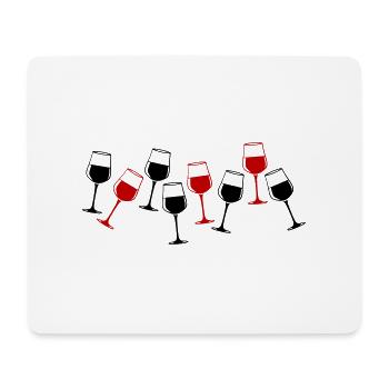 Verre à vin rouge de vin - Tapis de souris (format paysage) - blanc - Devant
