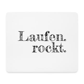 Laufen rockt - Textdesign mit Stadtnamen - Mousepad (Querformat) - Weiß - Vorne