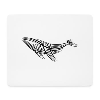 Tatouage tribal de baleine - Tapis de souris (format paysage) - blanc - Devant
